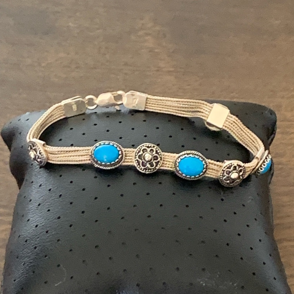 VINTAGE STERLING SILVER TURQUOISE BRACELET